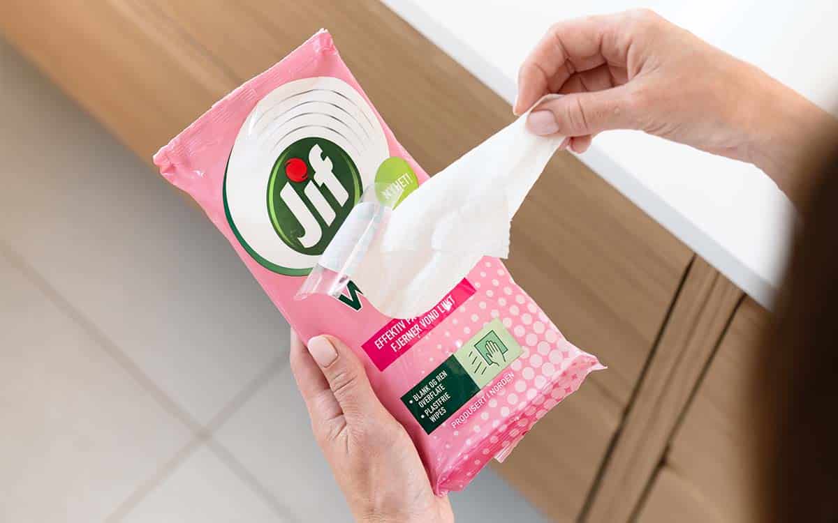 Jif Wipes: engangskluter med eddik.