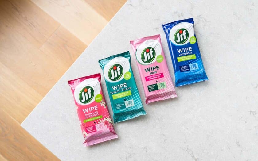 Jif Easy Wipe: Engangskluter for bad, glass og allrengjøring.