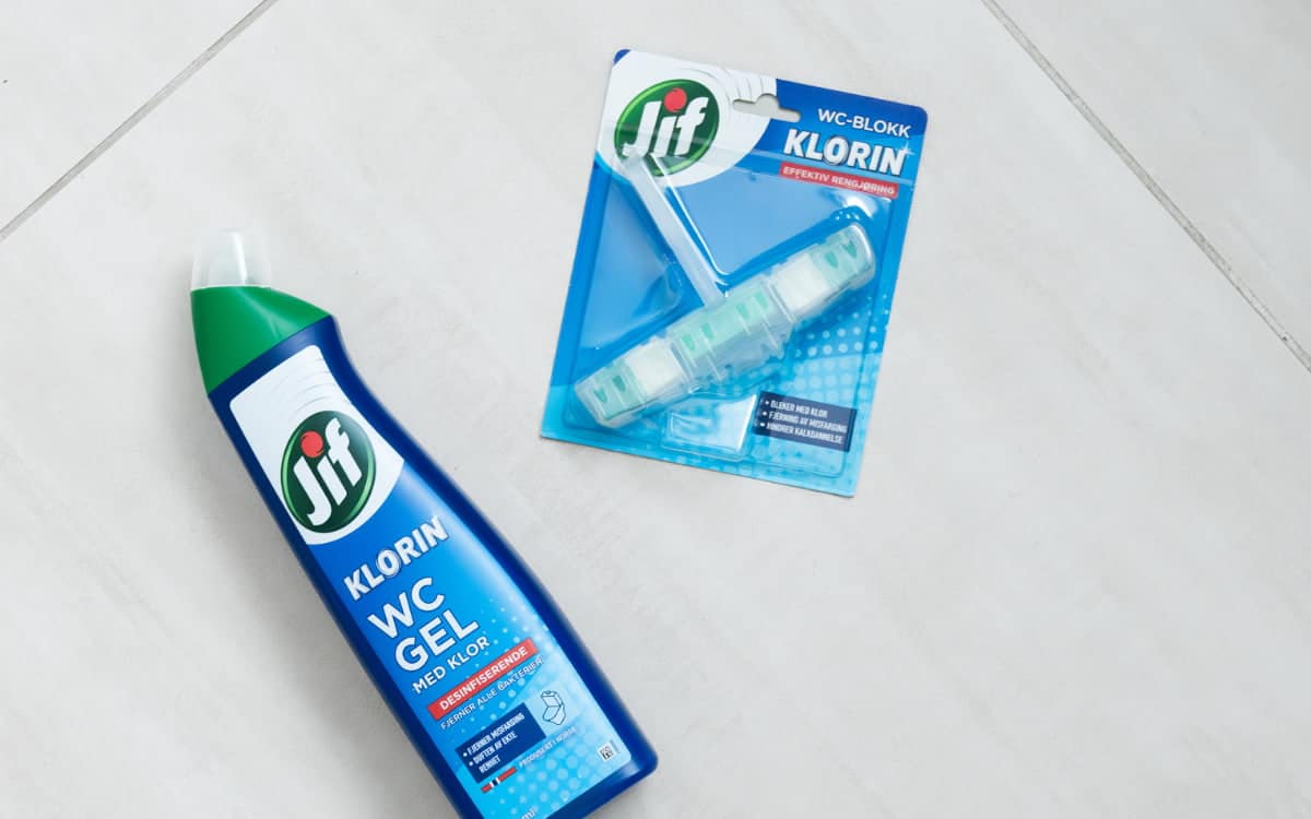 Jif Klorin WC-gel og WC-blokk.